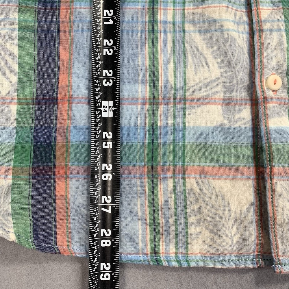 Tommy Bahama Short Sleeve Shirt Plaid Palm Print 100% Cotton Casual Mens - Picture 5 of 9